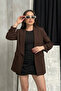 Women's Blazer Jacket Shawl Collar Cuff Gathered Long Sleeve Pocket Look Regular Fit Lined Jacket - 2