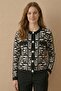 Women's Patterned Knitwear Cardigan Black 20932 - 2