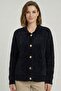 Women's Baklava Pattern Beard Cardigan Black 25039 - 2