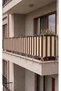 Brown-Cream Lace-Up Balcony Iron Curtain, Durable Iron Covering Tarpaulin for Privacy