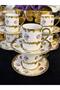 Kosova 6-Person Golded Enameled Coffee Cup Set 90 ml (Elvi̇s)