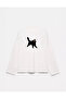 100% Cotton Oversize Fit Black Cat - Crew Neck Long Sleeve T-Shirt