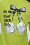 Girl's Crew Neck Drop Shoulder Short Sleeve Printed T-Shirt 24973 - 6