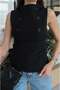 Black Double Buttoned Blouse with Adjustable Belt - 5