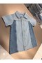 Girl's Two Color Jeans Dress Denim Fabric - 2