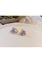 Xuping Gold Luxury Plated Purple Enamel Butterfly Hoop Earrings - 1.5 cm (with Zircon Stone Detail) - 4