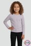 Long Sleeve Children's T-Shirt - Unisex Lilac Basic Cotton Crew Neck Long Sleeve Combed Cotton Children's T-Shirt - 2