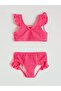 Heart Detailed Ruffled Girls' Bikini (S6)