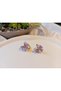 Xuping Gold Luxury Plated Purple Enamel Butterfly Hoop Earrings - 1.5 cm (with Zircon Stone Detail)