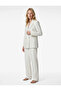 Double-Breasted Collar Long Sleeve Metal Button Detailed Blazer Jacket - 2