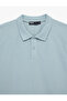 Cotton Short Sleeve Pique Fabric Buttoned Polo Collar Slim Fit T-Shirt - 5