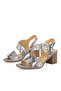 , Women's Genuine Leather Heeled Sandals 1611050Z8415 Silver - 5