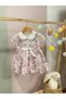 Floral Printed Baby Girl Puffy Stylish Dress with Peter Pan Collar - 4