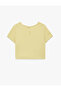 Short Sleeve Crew Neck Blouse with Stone Detail - 4