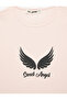 Angel Printed Short Sleeve Crew Neck Cotton T-Shirt - 5