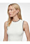 Contrast Detailed Crew Neck Sleeveless Knitwear Blouse - 2