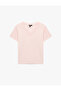 Cotton Short Sleeve V-Neck Sports T-Shirt - 3