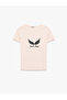 Angel Printed Short Sleeve Crew Neck Cotton T-Shirt - 3
