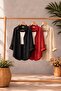 3-Pack Black, Burgundy, Beige Oversized Linen Textured 100% Cotton Single Pocket Loose Shirt