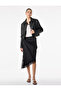 Asymmetrical Cut Regular Waist Lace Detailed Satin Skirt