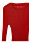 Long Sleeve Crew Neck Viscose Knit Sweater with Ruffle Detail - 5