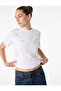 Bowknot Bead Detail Short Sleeve Crew Neck T-Shirt - 2