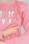 Text Printed Ruffle Detail Sweatshirt Tunic 43699 - 3