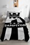 Champion Black and White Single Pique Bedspread Set Children's Room Piqué Bedspread - 2
