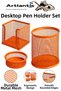 Desktop Mesh Pen Holder Set 3 Pieces 1 Pack of 3 Desktop Organizer Pen Holder Cube Note Holder Paper Clip Holder