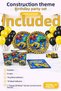 Construction Themed Set of 20 Yellow and Black Balloons with Plates and Cups for Party & Birthday Decoration - 2