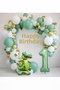 Dinosaur Themed Birthday Balloon Party Set Green Gold Balloon Set & Dino Balloon Set - 3