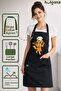 Kitchen Apron Set of 2 Stain-Resistant Water-Repellent Fabric Fade-Resistant Print Chef Golden Double Kitchen Apron - 4