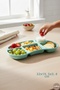 Children's Dining Table with Compartments - Breakfast and Dinner Plate Green Table D'Hôte for Kindergarten & Nursery