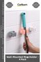 Special Production Adhesive Hanging Apparatus Organizer Plastic Practical Wall Mounted Mop Holder 4 Pieces - 5