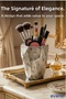 Makeup Organizer, Makeup Brush Holder, Makeup Organizer Set, Antique Silver Color, Model 19 - 6