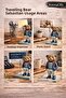 Traveling Bear Sebastian Note Holder & Photo Stand |   Decorative Desktop Organizer |   Hand Painted Figurine - 2