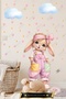 Pastel Rabbit Girl - Premium Girl's Wall Sticker Set with Star and Heart Figures - 2