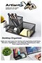 Desktop Metal Pen Holder Set 3-Piece Combo 1 Pack Mesh Perforated Colorful Pen Holder Paper Holder Note Holder Folder - 2