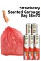 5 Packs Large Size 65X70 Strawberry Scented Drawstring Garbage Bag (50 Pieces) Garbage Bag 60 Liters