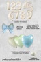 Blue Bow Age Balloon with 3 Heart Balloons Birthday Balloon Set Set224 - 2