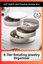 # Jewelryorganizer 4-Tier Rotating Jewelry Organizer 360 Degree White Jewelry Box Round Decorative Stylish