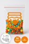 50Pcs Gift Candy Bag with Tape Opp and 70Pcs Stickers, Orange Jar (Candy and Dragee Bag)