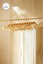 12-Pack Gold Hook Wooden Look Plastic Clothes Hangers, Clothes Hanger 25X44.5X1