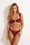 Bordo Bralette Kaplı Döküm Aksesuarlı Regular Normal Bel Bikini Takımı TBESS25BT00061