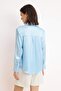 Mavi Oversize/Geniş Kalıp Saten Dokuma Gömlek TWOAW24GO00211 - 4