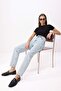 Açık Mavi Yüksek Bel Mom %100 Pamuk Non-Stretch Jeans TWOSS23JE00085 - 3