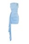 Açık Mavi Drape Detaylı Vücudu Saran Kısa / Mini Örme Party Elbise TPRSS26EL00226 - 5