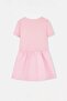 Pembe Kız Çocuk Kısa / Mini Fiyonk Detaylı Düz Örme Elbise TKDSS26EL00014 - 4