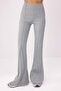 Gri Melanj Flare/İspanyol Paça Yüksek Bel Fitilli Esnek Örme Pantolon TWOSS26PL00115 - 3