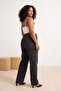 Gri Yüksek Bel Wide Leg/Geniş Paça %100 Pamuk Non-Stretch Büyük Beden Jeans TBBSS26CJ00011 - 3